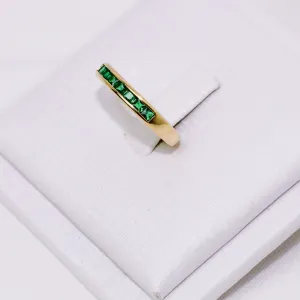 ANEL ZIRCÔNIA VERDE BANHO OURO 18K