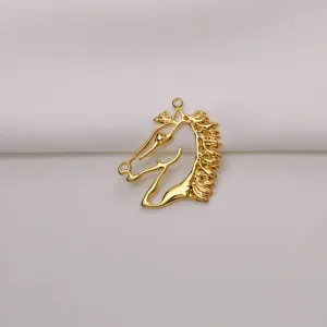 PINGENTE CABEÇA DE CAVALO BANHO OURO 18K