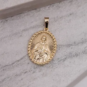 PINGENTE SAGRADO CORAÇÃO DE JESUS BANHO OURO 18K