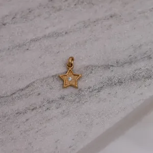 PINGENTES ESTRELA COM ZIRCÔNIA BANHO OURO 18K