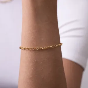 PULSEIRA ELO PORTUGUÊS P 4M.M BANHO OURO 18K