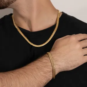 CORRENTE MASCULINA ELO GRUMET POLIDO BANHO OURO 18K