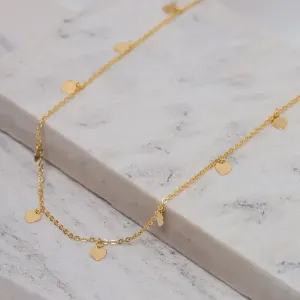 CHOKER CHAPA CORAÇÕES BANHO OURO 18K