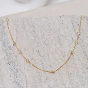 CHOKER P COM ZIRCÔNIA CRISTAL BANHO OURO 18K