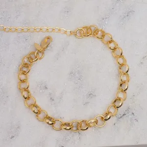 PULSEIRA ELO PORTUGUÊS GROSSO BANHO OURO 18K