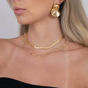 CHOKER CORRENTE TRATORADA M BANHO OURO 18K