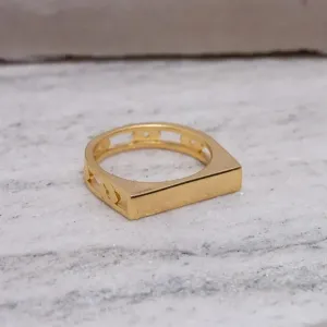 ANEL AMOR DE MÃE BANHO OURO 18K