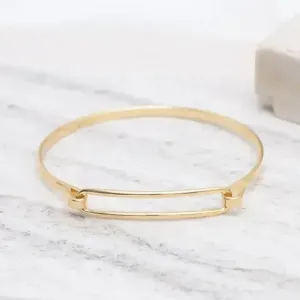 BRACELETE PERSONALIZÁVEL LISO M BANHO OURO 18K