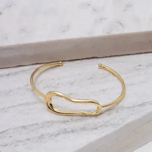 BRACELETE ORGÂNICO TRABALHADO VAZADO BANHO OURO 18K