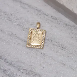 PINGENTE SAGRADO CORAÇÃO DE JESUS BANHO OURO 18K