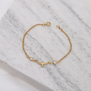 PULSEIRA INFANTIL ESPÍRITO SANTO BANHO OURO 18K