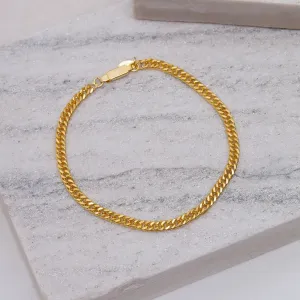 PULSEIRA MASCULINA ELO GRUMET DUPLO BANHO OURO 18K