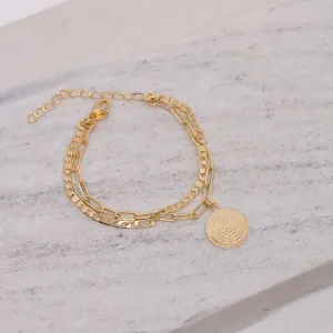 PULSEIRA PAI NOSSO DUPLA BANHO OURO 18K