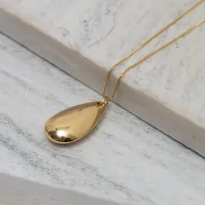 COLAR GOTA LISA ABAULADA BANHO OURO 18K