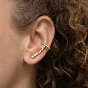 BRINCO EAR CUFF COM ZIRCÔNIA BANHO OURO 18K