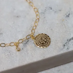 PULSEIRA PAI NOSSO COM PEDRA CRISTAL BANHO OURO 18K