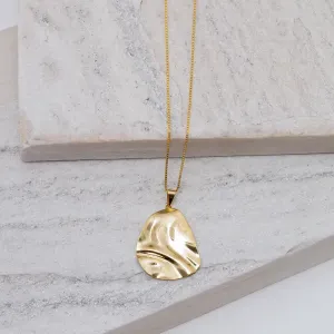 COLAR ORGÂNICO OVAL BANHO OURO 18K