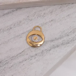 PINGENTE OLHO GREGO COM ZIRCÔNIAS CRISTAIS BANHO OURO 18K