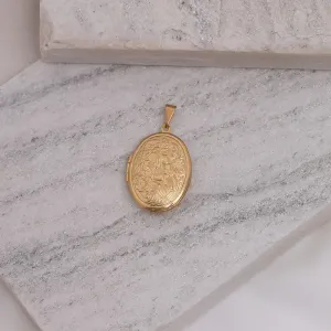 PINGENTE RELICÁRIO OVAL BANHO OURO 18K