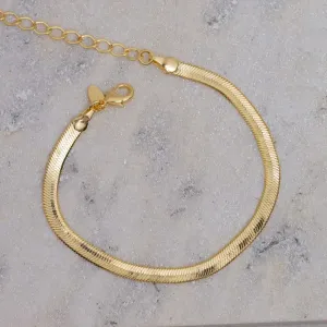 PULSEIRA FITA ESPELHADA M BANHO OURO 18K