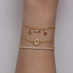 PULSEIRA INFANTIL ESPÍRITO SANTO BANHO OURO 18K