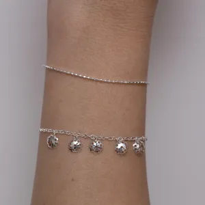 PULSEIRA INFANTIL BOLINHA DIAMANTADA BANHO PRATA