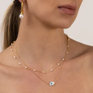 CHOKER PÉROLAS DELICADAS BANHO OURO 18K