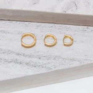 BRINCO ARGOLA M COM ZIRCÔNIA DUPLA BANHO OURO 18K