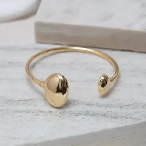 BRACELETE ORGÂNICO OVAL DUPLO BANHO OURO 18K