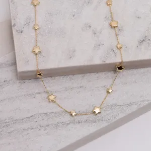 CHOKER  ESTRELAS LISAS BANHO OURO 18K