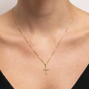 COLAR CRUZ INRI BANHO OURO 18K