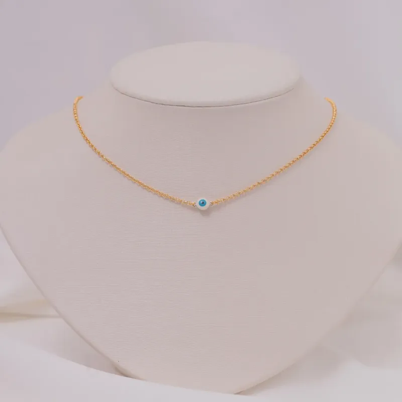 CHOKER OLHO GREGO BANHO OURO 18K