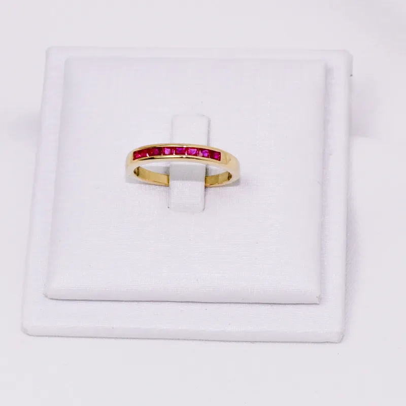 ANEL ZIRCÔNIA ROSA BANHO OURO 18K