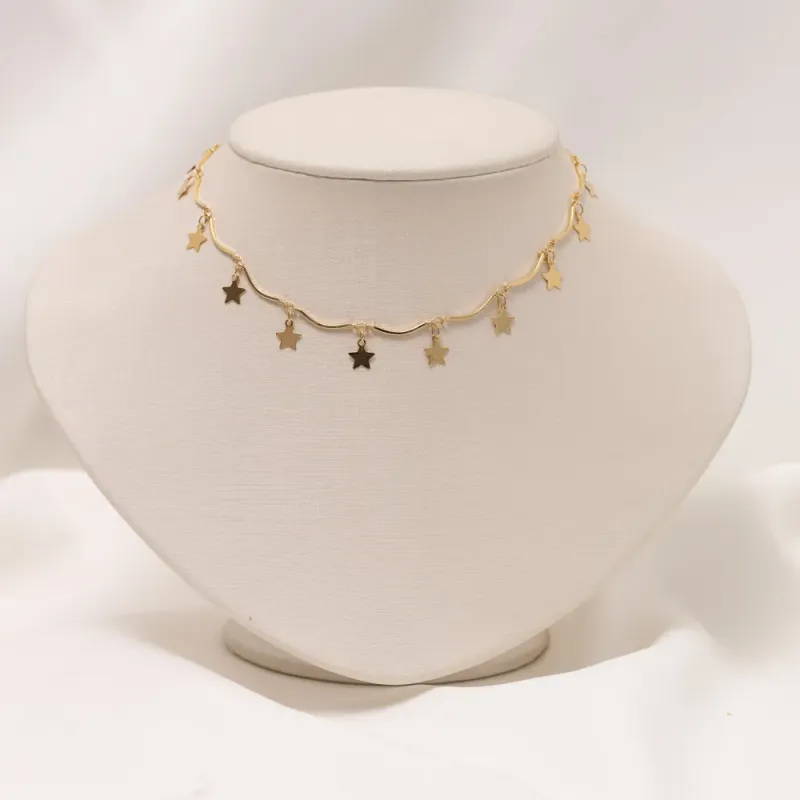 CHOKER ESTRELA BANHO OURO 18K