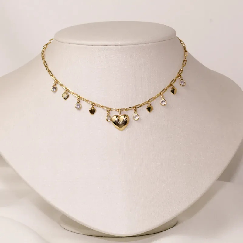 CHOKER DE CORAÇÃO COM ZIRCÔNIA