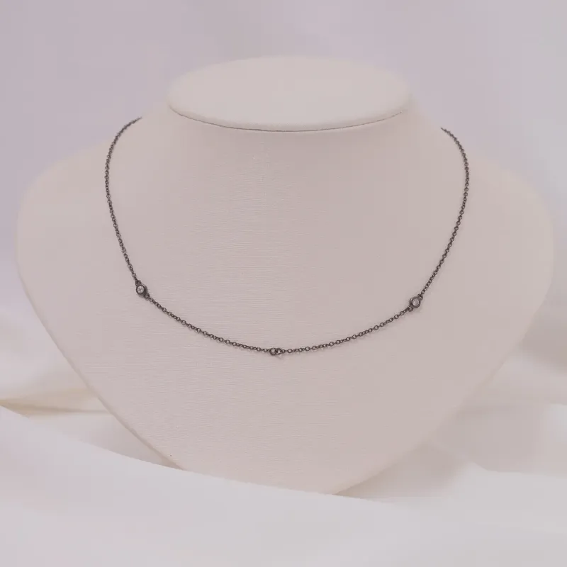 CHOKER BÁSICA BANHO RÓDIO NEGRO