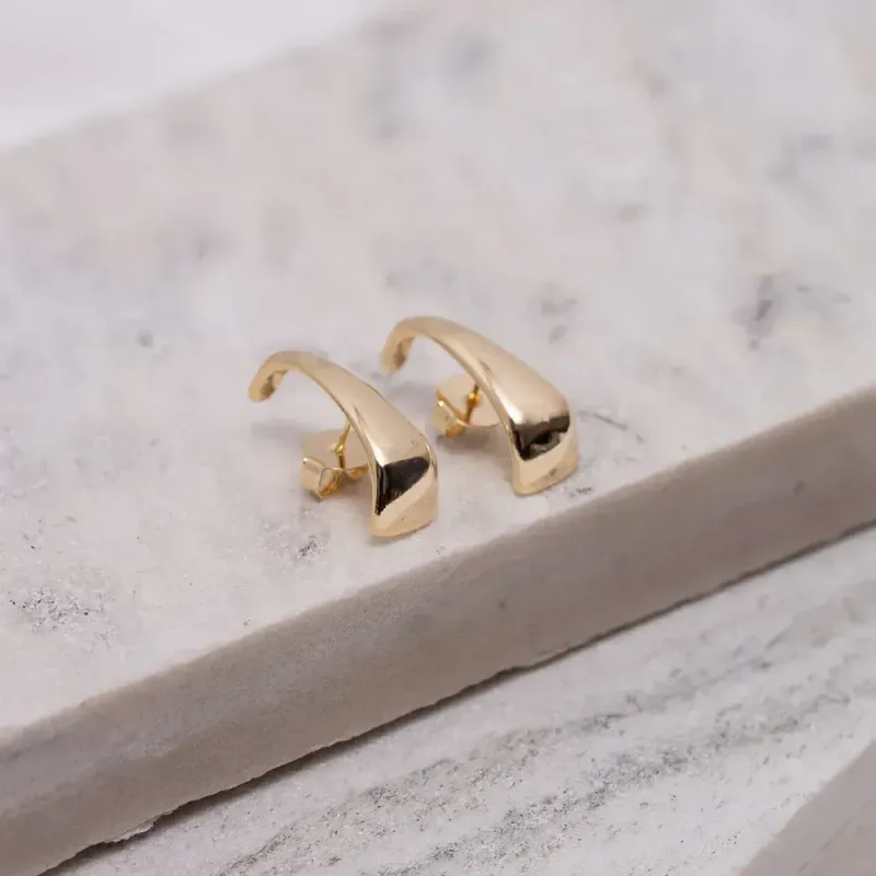 BRINCO EAR CUFF LISO BANHO OURO 18K