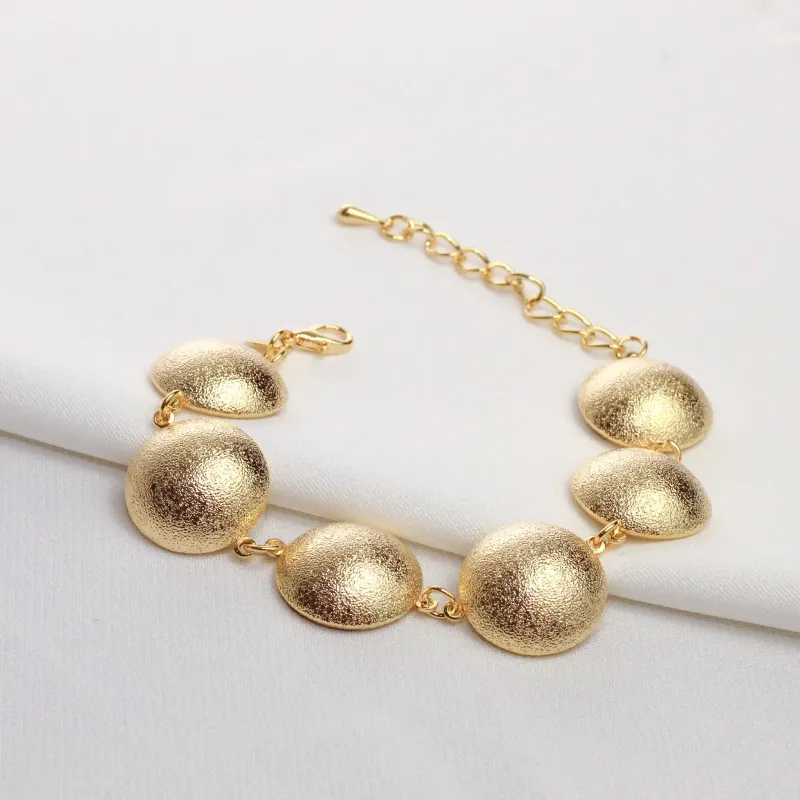 PULSEIRA BOLAS FOSCAS BANHO OURO 18K