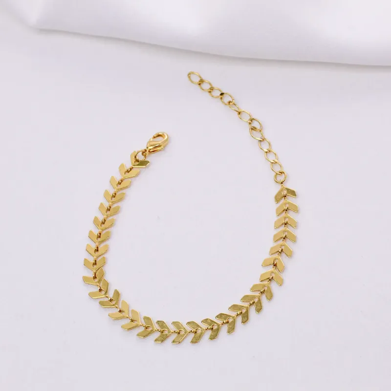 PULSEIRA SETAS LISAS BANHO OURO 18K