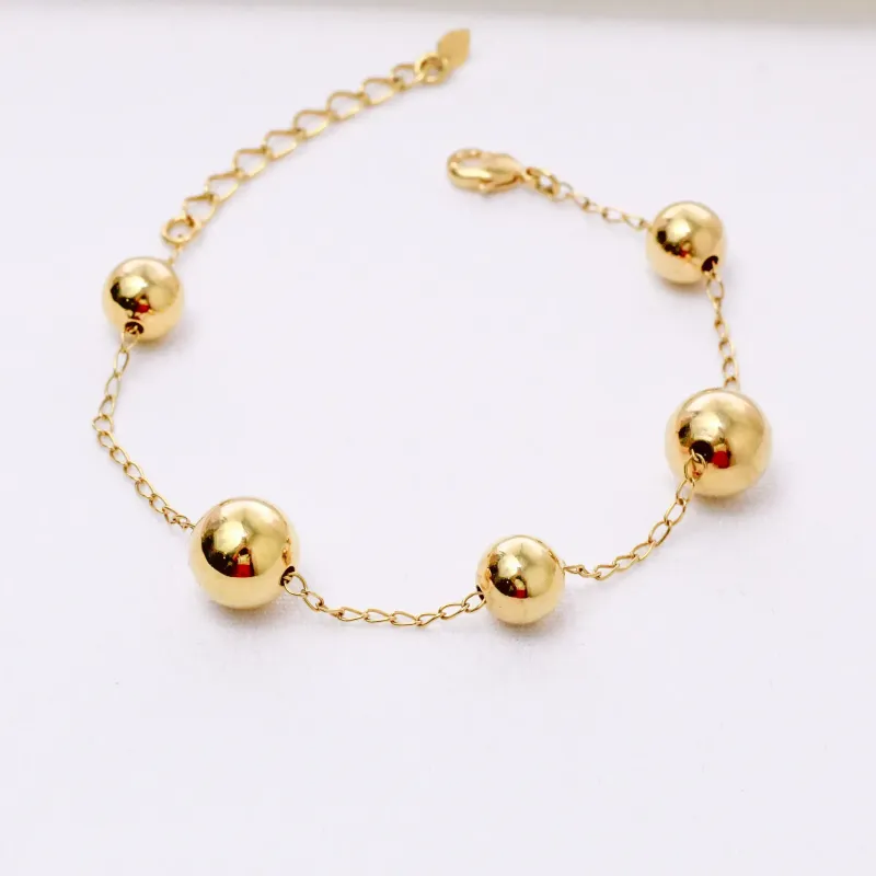 PULSEIRA BOLINHAS G BANHO OURO 18K