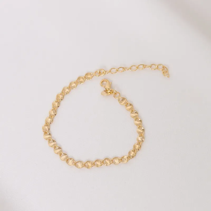 PULSEIRA PIASTRINE CHAPA BANHO OURO 18K