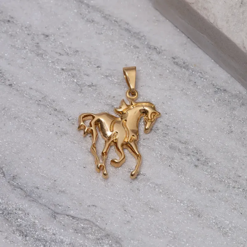 PINGENTE CAVALO BANHO OURO 18 K