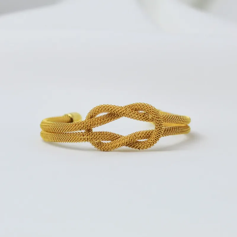 BRACELETE NÓ TRABALHADO BANHO OURO 18K