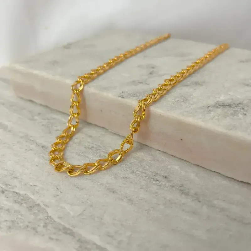 CHOKER ELOS DUPLOS BANHO OURO 18K