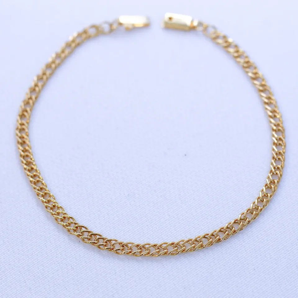 PULSEIRA MASCULINA ELOS ENTRELAÇADOS BANHO OURO 18K