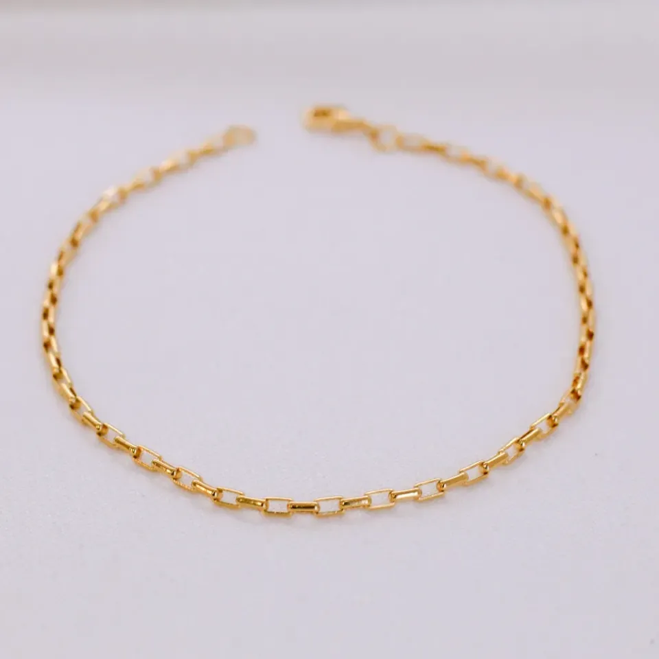 PULSEIRA MASCULINA ELO FINO BANHO OURO 18K