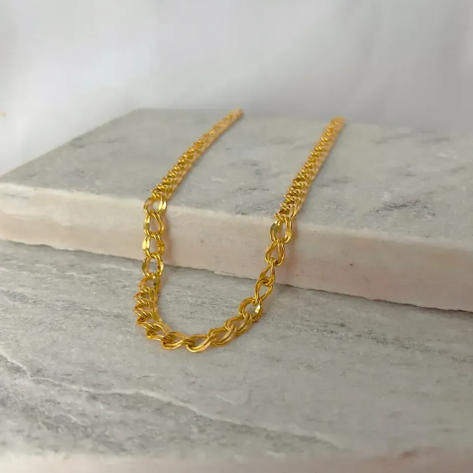 CHOKER ELOS DUPLOS BANHO OURO 18K