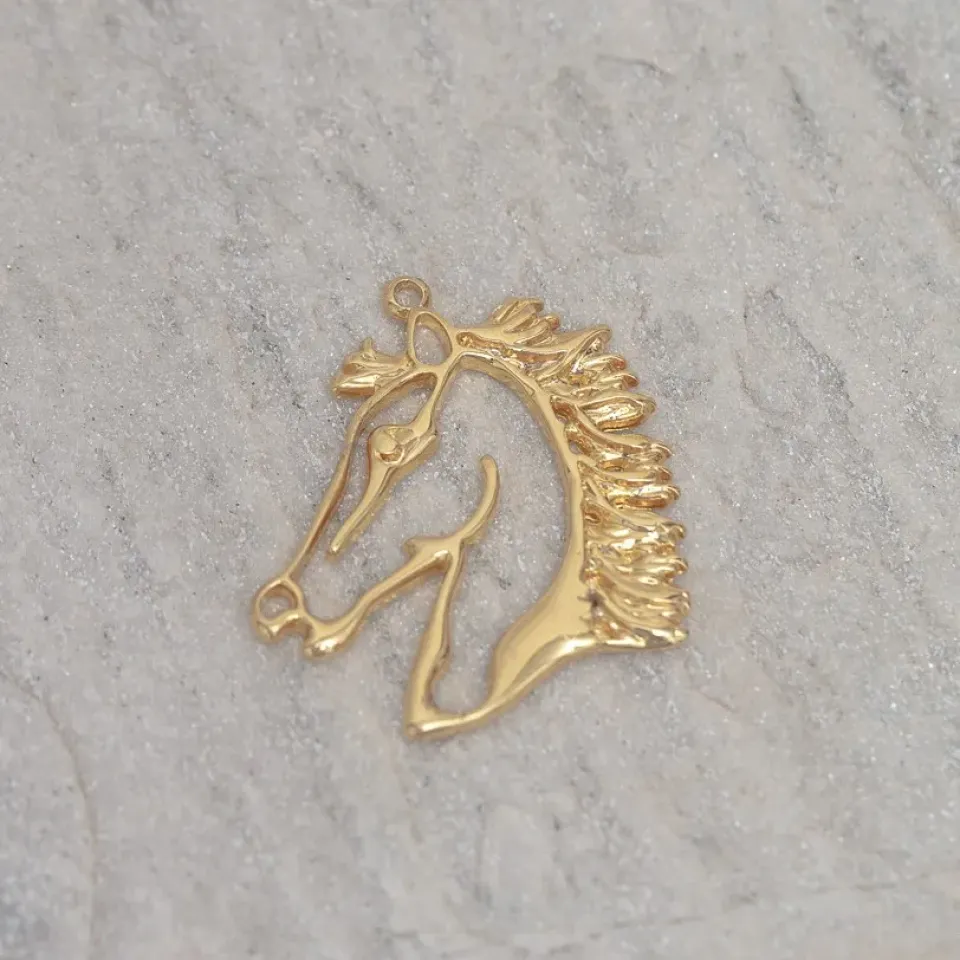 PINGENTE CAVALO BANHO OURO 18K