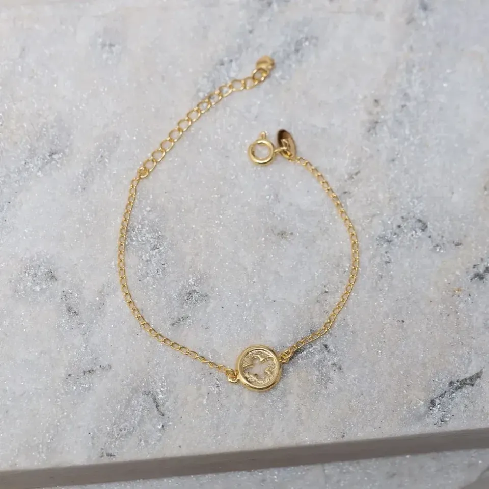 PULSEIRA INFANTIL ESPÍRITO SANTO BANHO OURO 18K