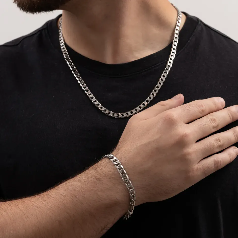 PULSEIRA MASCULINA ELOS GRUMET AÇO INOX